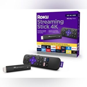 🟣 Like new Roku Streaming Stick HD 4K w/ Voice Command Remote - No Box